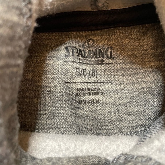 Boys Spalding size small (8) gray hoodie - Picture 3 of 3
